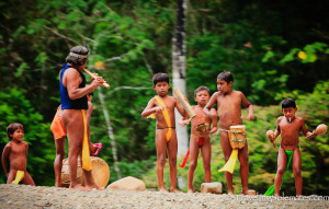 Embera-Children-playing-instruments-Embera-Village-Charges-National-Park-Panama